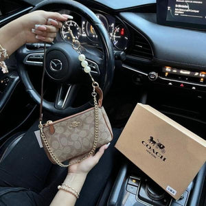 Coxch Nolita 19 Brown – With OG Box, Chain Belt & Pearl Charm