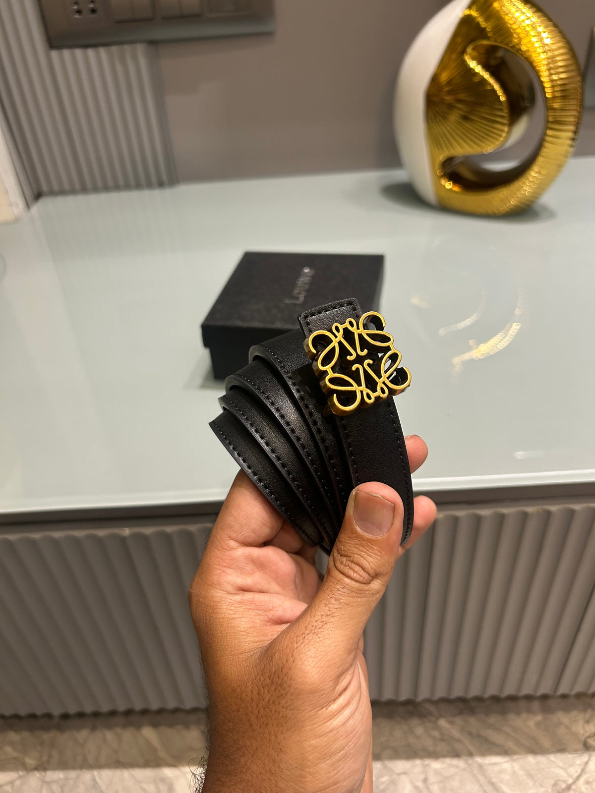Premium Loewe-Black Waist Belt Women With Box