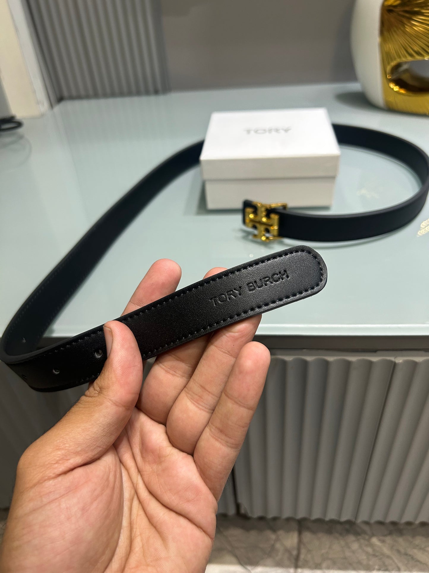 Premium Tory-Burch Black Waist Belt Women With Box