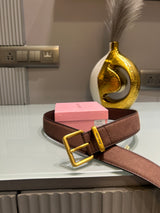 Premium Miu-Miu Dark Brown Waist Belt Women With Box