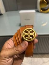 Premium Tory-Burch Tan Waist Belt Women With Box