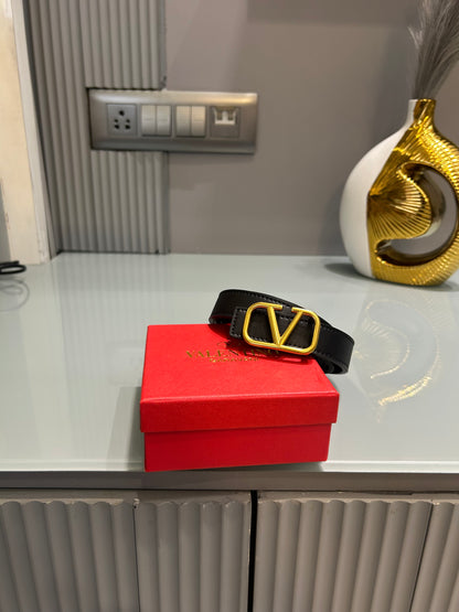 Premium Valentino-GRN Black Waist Belt Women With Box