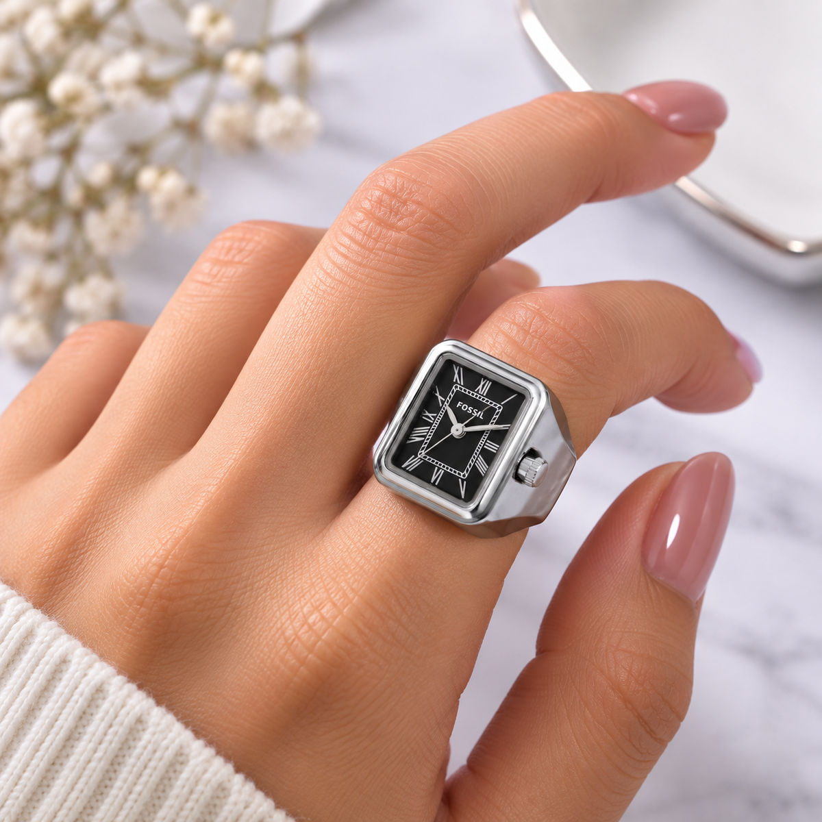 FSL Raquel Silver Ring Watch – Unisex Luxury Timepiece