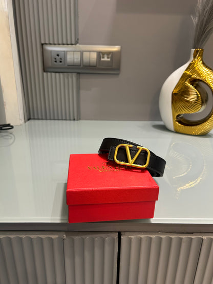 Premium Valentino-GRN Black Waist Belt Women With Box