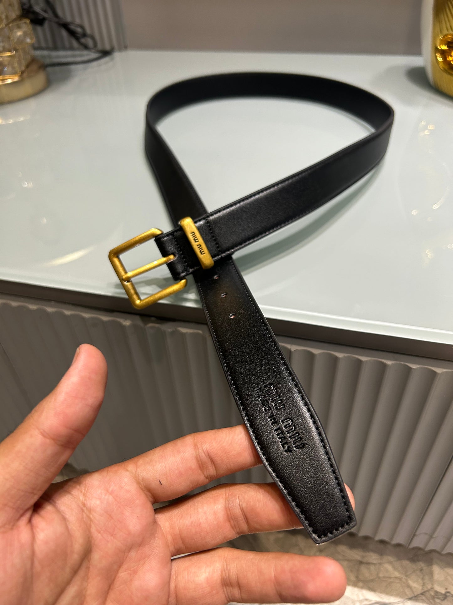 Premium Miu-Miu Black Waist Belt Women With Box