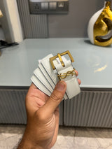 Premium YSL-Plain White Waist Belt Women With Box
