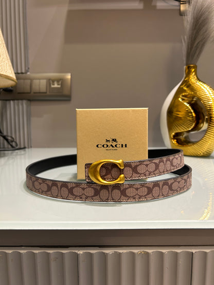 Premium Coaxh-Beige Monogram Waist Belt Women With Box