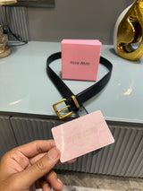 Premium Miu-Miu Black Waist Belt Women With Box