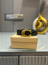 Premium Coaxh-Black Monogram Waist Belt Women With Box