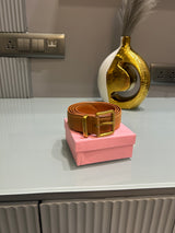 Premium Miu-Miu Bronze Waist Belt Women With Box