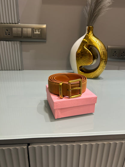 Premium Miu-Miu Bronze Waist Belt Women With Box