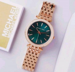 MK Darci Rose Gold Green Dial