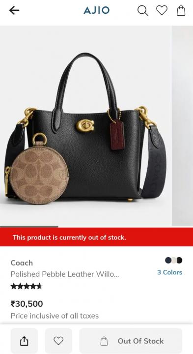 Coaxh Pebble Leather Willow Mini Tote with OG Box & Carry Bag