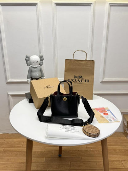 Coaxh Pebble Leather Willow Mini Tote with OG Box & Carry Bag