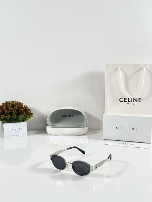 Oval Rimless Women's Sunglasses – Silver Black