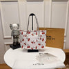 Coaxh Signature Canvas City Tote Bag with Cherry Print Dustbag & Carry Bag