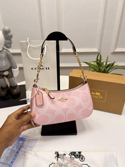 Coaxh Teri Shoulder Bag in Signature Canvas with OG Box & Carry Bag