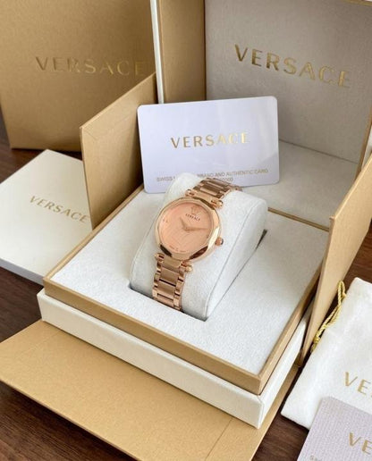 Versxce Heritage Copper Pink Watch Front