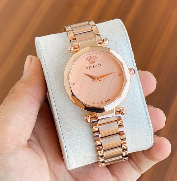 Versxce Heritage Copper Pink Watch Side