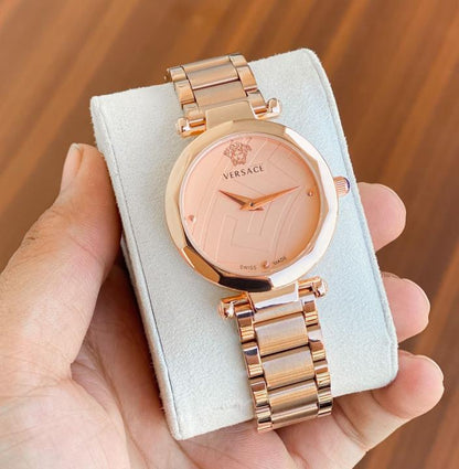 Versxce Heritage Copper Pink Watch Side