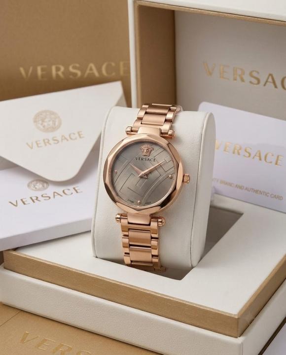 Versxce Heritage Copper Grey Watch Front