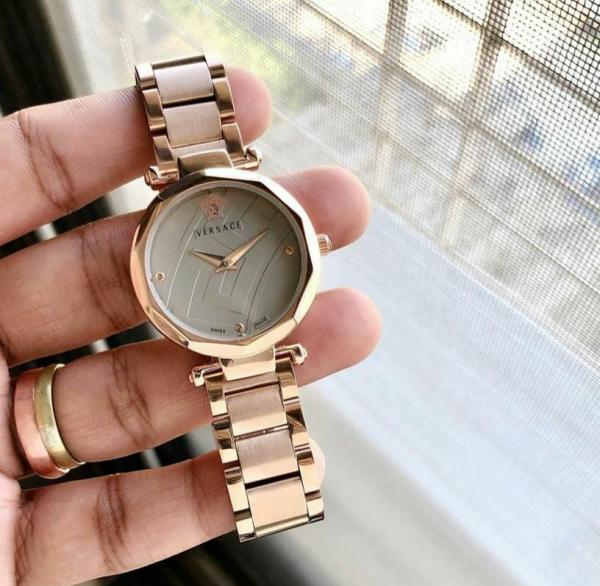 Versxce Heritage Copper Grey Watch Side