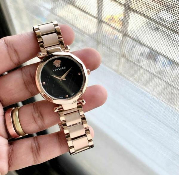 Versxce Heritage Copper Black Watch Side