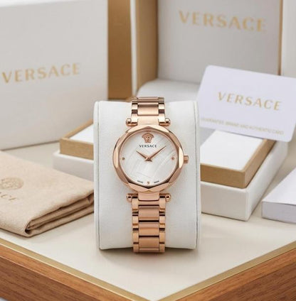 Versxce Heritage Copper White Watch Front
