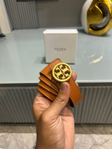 Premium Tory-Burch Tan Waist Belt Women With Box