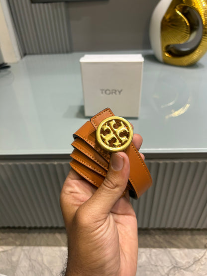 Premium Tory-Burch Tan Waist Belt Women With Box
