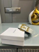 Premium YSL-Plain White Waist Belt Women With Box