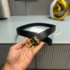 Premium YSL-Plain Black Waist Belt Women With Box