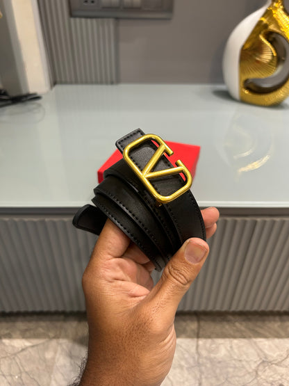 Premium Valentino-GRN Black Waist Belt Women With Box