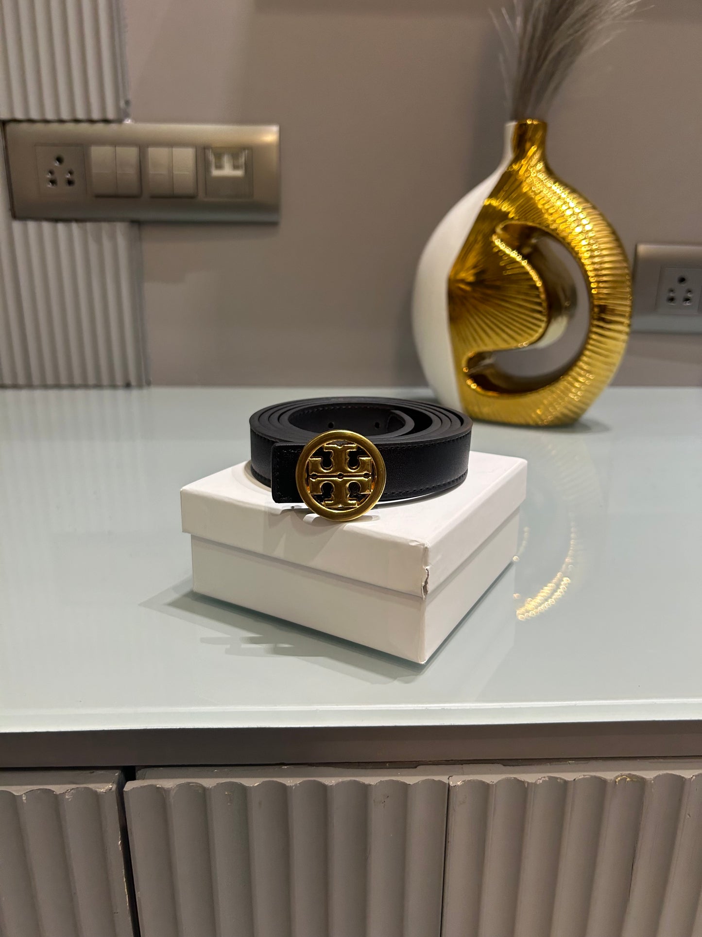 Premium Tory-Burch Black Waist Belt Women With Box
