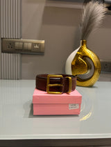 Premium Miu-Miu Dark Brown Waist Belt Women With Box