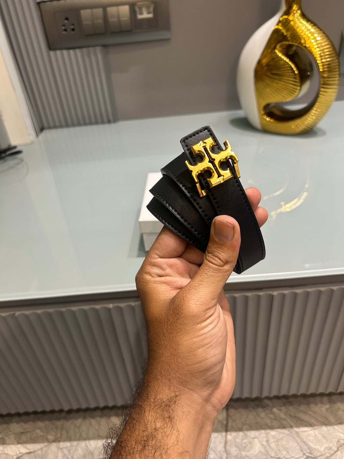 Premium Tory-Burch Black Waist Belt Women With Box