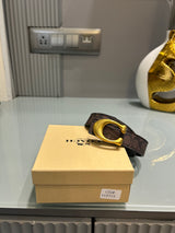 Premium Coaxh-Monogram Brown Waist Belt Women With Box