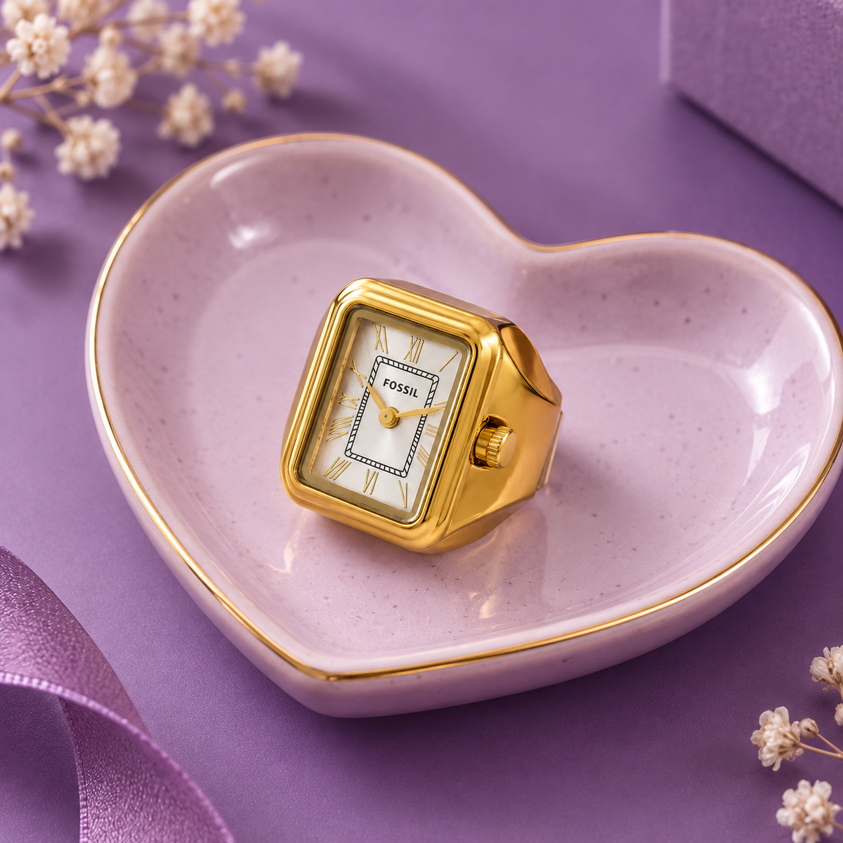 FSL Raquel Rose Gold Ring Watch – Unisex Luxury Timepiece