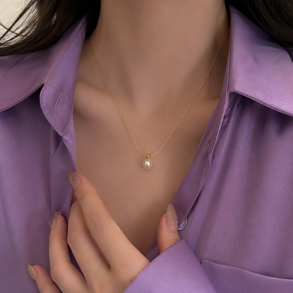 Pearl Inlay Pendant Necklace