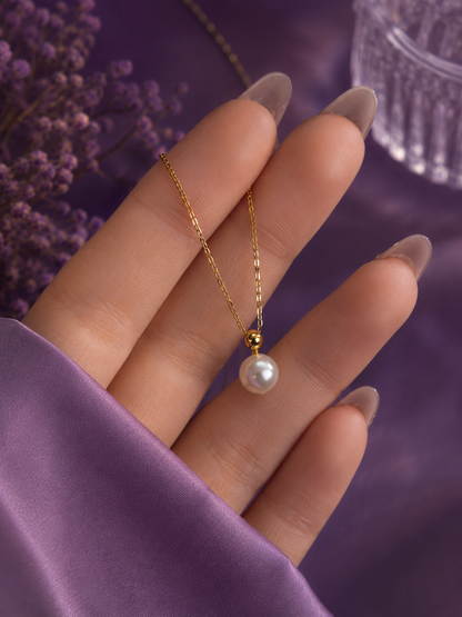 Pearl Inlay Pendant Necklace