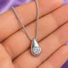 Crystal Teardrop Heart Pendant Necklace