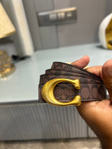Premium Coaxh-Monogram Brown Waist Belt Women With Box