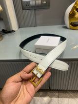 Premium YSL-Plain White Waist Belt Women With Box
