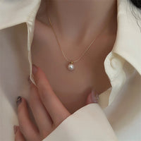 Pearl Inlay Pendant Necklace