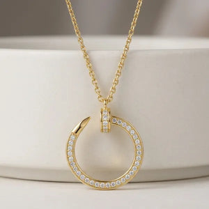 Crystal Halo Circle Pendant Necklace