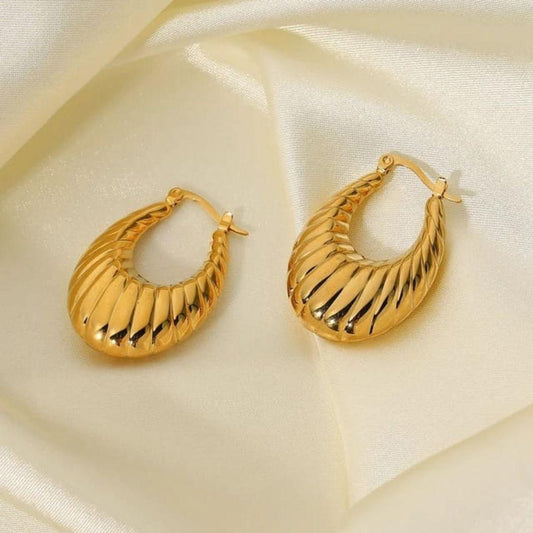 Golden Hoop Earrings - Classic Gold Tone Design
