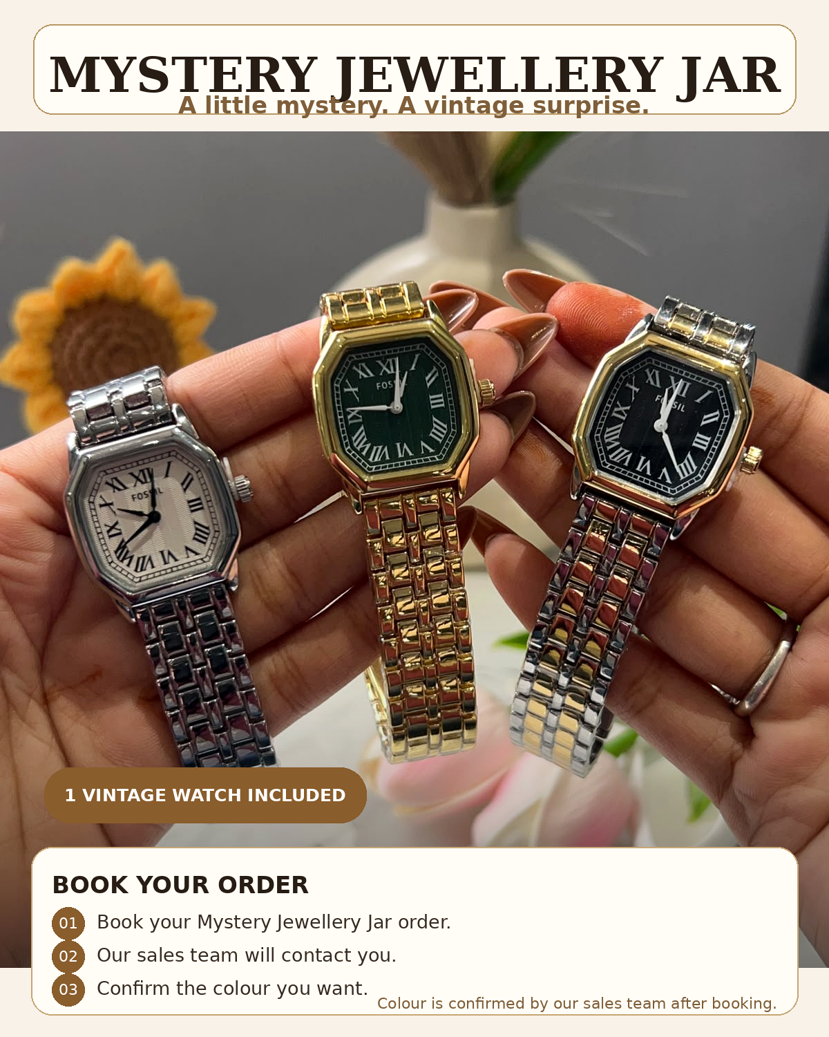 Saraz Mystery Jewellery Jar — Vintage Watch Edition (₹3,700+ Value)