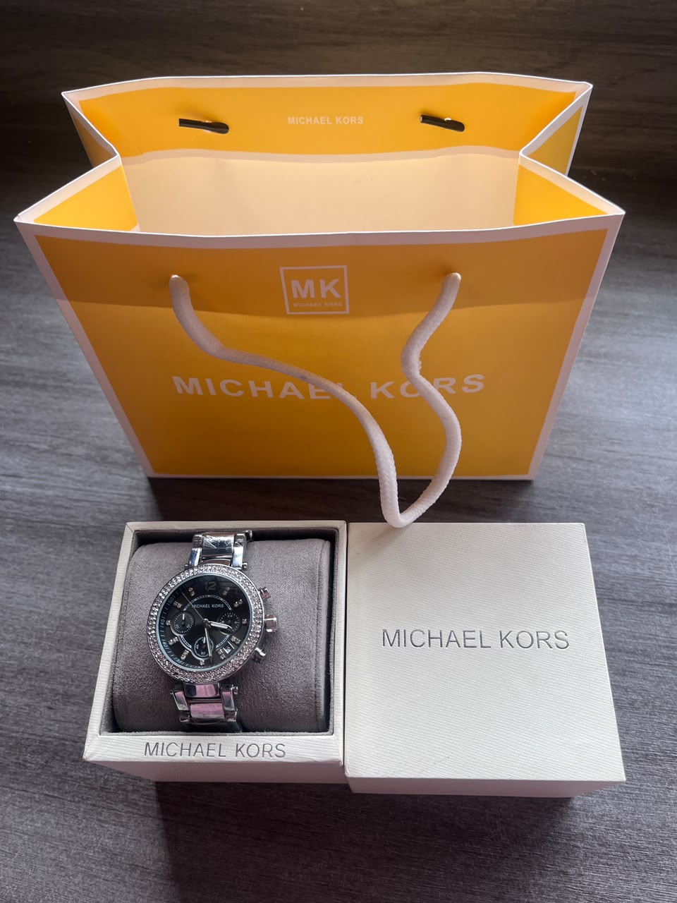 MK Parker Silver Chain Black Dial (Festive/Wedding Season Collection)