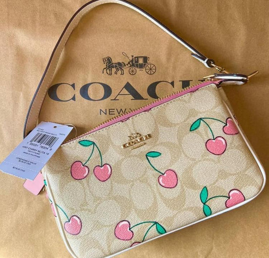 Coacch_Nolita_19_Cherry_With_OriginalBox_DustCover_ChainBelt_PearlCharm