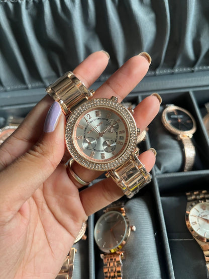 MK Parker White Dial Rose Gold